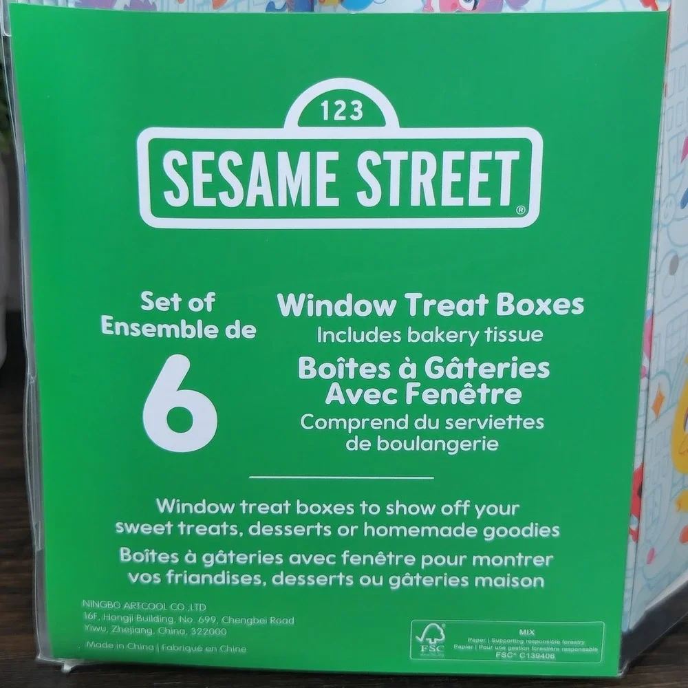 Sesame Street Window Treat‎ Boxes Set 6 Elmo & Friends Birthday Party